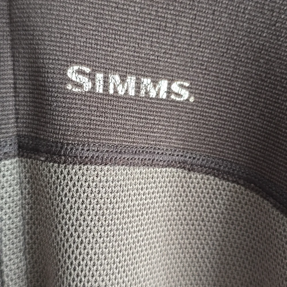Simms Men's Two-Tone Gray And Black Quarter-Zip Pullover Sweater XL
